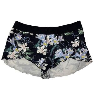 ATHLETA Women's Floral Lined Nylon Spandex Gym Running Walking Shorts Size M‎